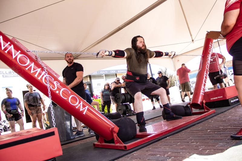 Group strongman training session at Per Aspera Strength