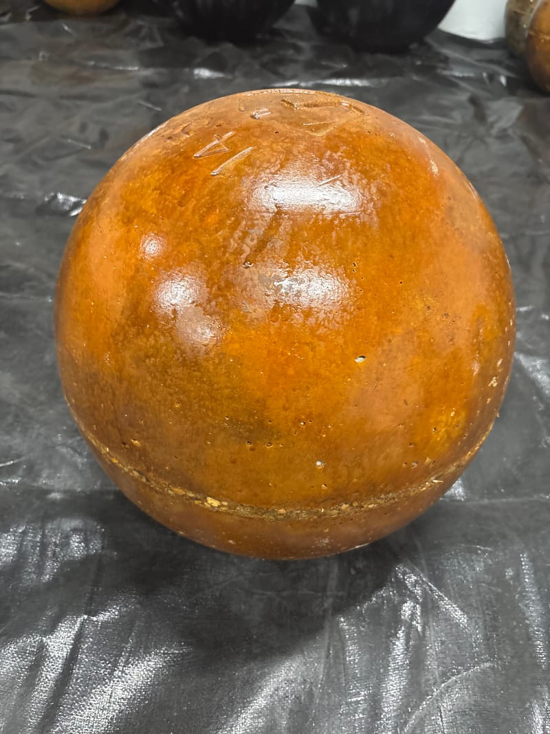 English Red 14.5-inch concrete atlas stone, 134 lb, in stock at Per Aspera Strength